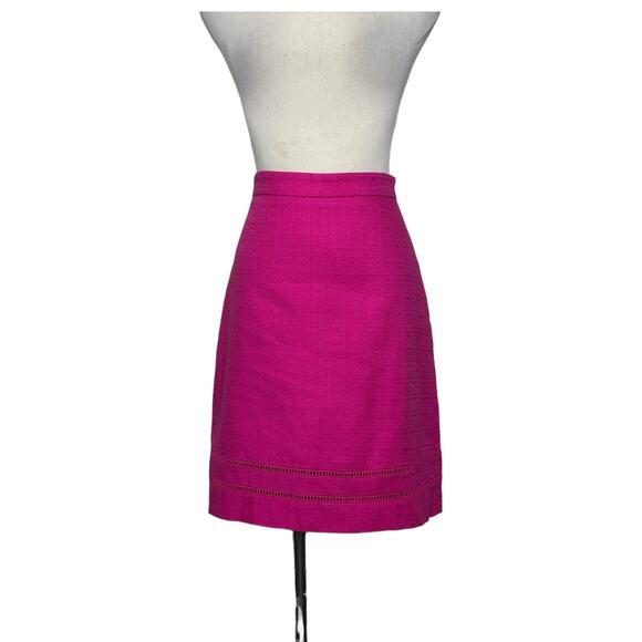 Ann Taylor fuchsia cotton pencil skirt size 0P - Picture 8 of 12
